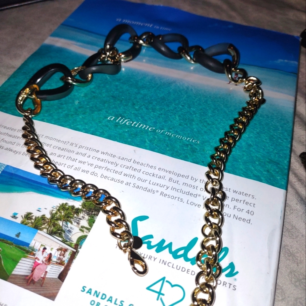 Authentic Alexis Bittar  Signature lucite link necklace
